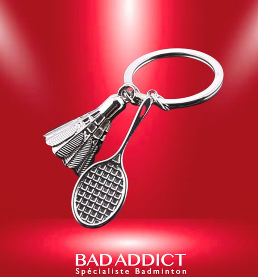 Porte clé volant badminton + raquette