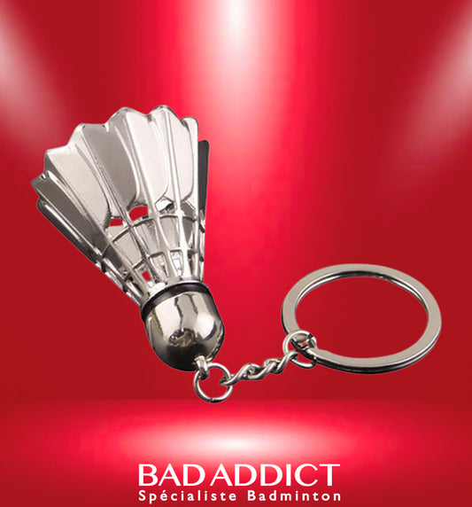 Porte clé métallique volant badminton