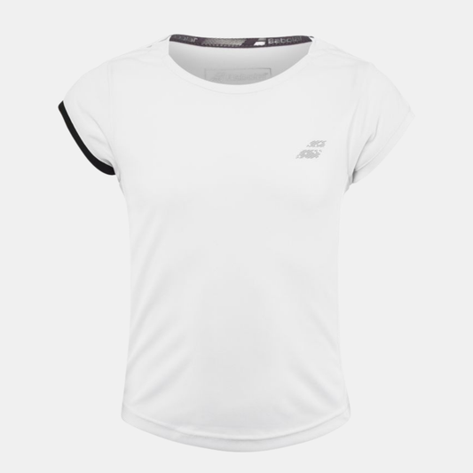 BABOLAT PERF CAP SLEEVE TOP GIRL WHITE/SILVER