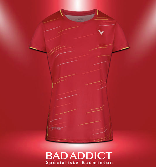 VICTOR T-SHIRT T-24100 WOMEN C ROUGE