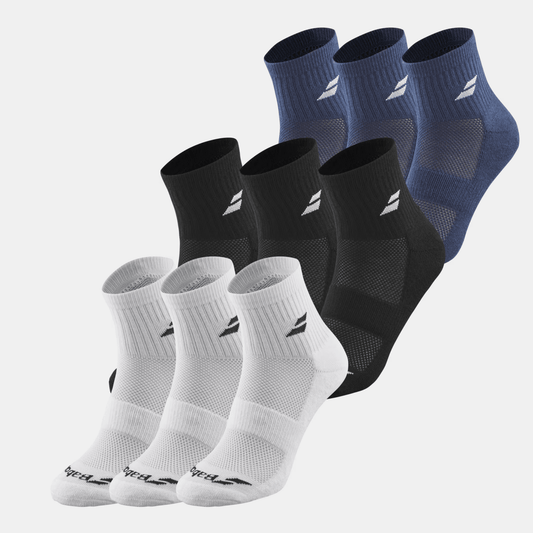 Babolat BABOLAT CHAUSSETTES QUARTER 3 PAIRS PACK SOCK - badminton