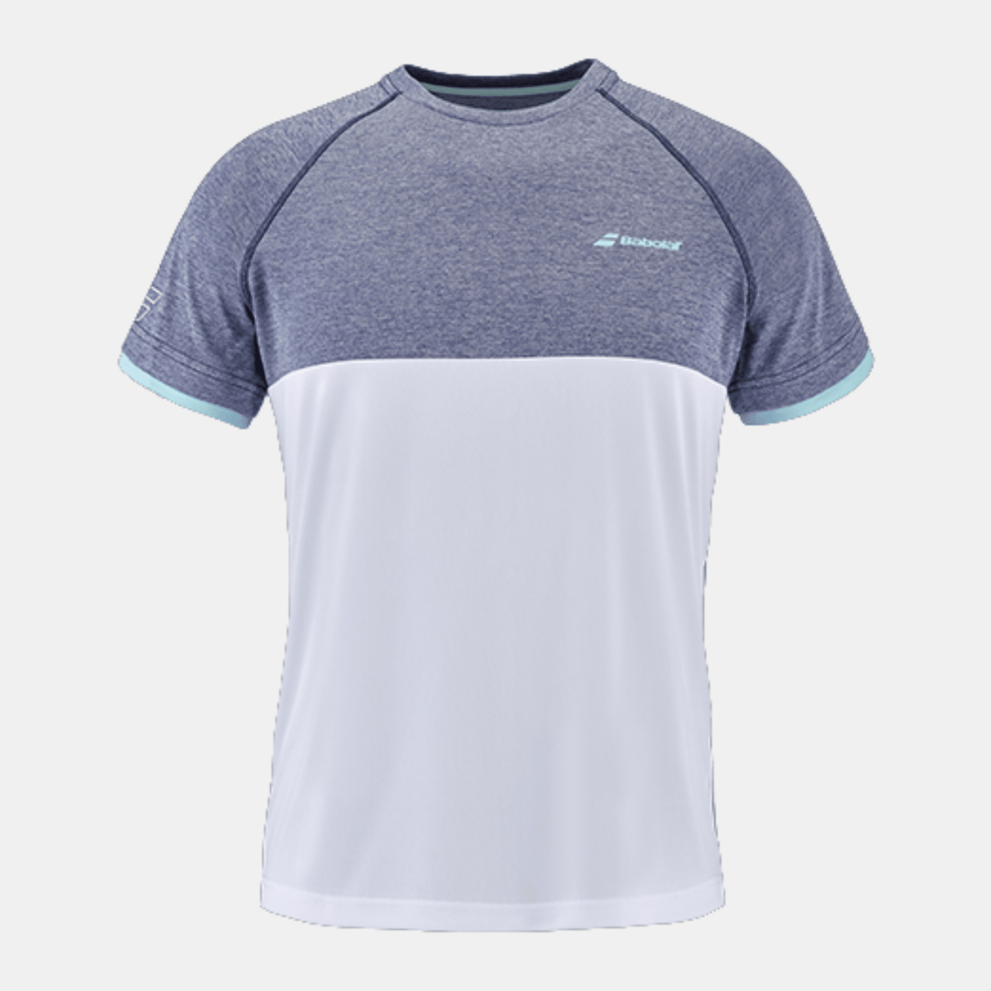 Babolat Play Crew Neck Tee Men White/Blue - Bad Addict